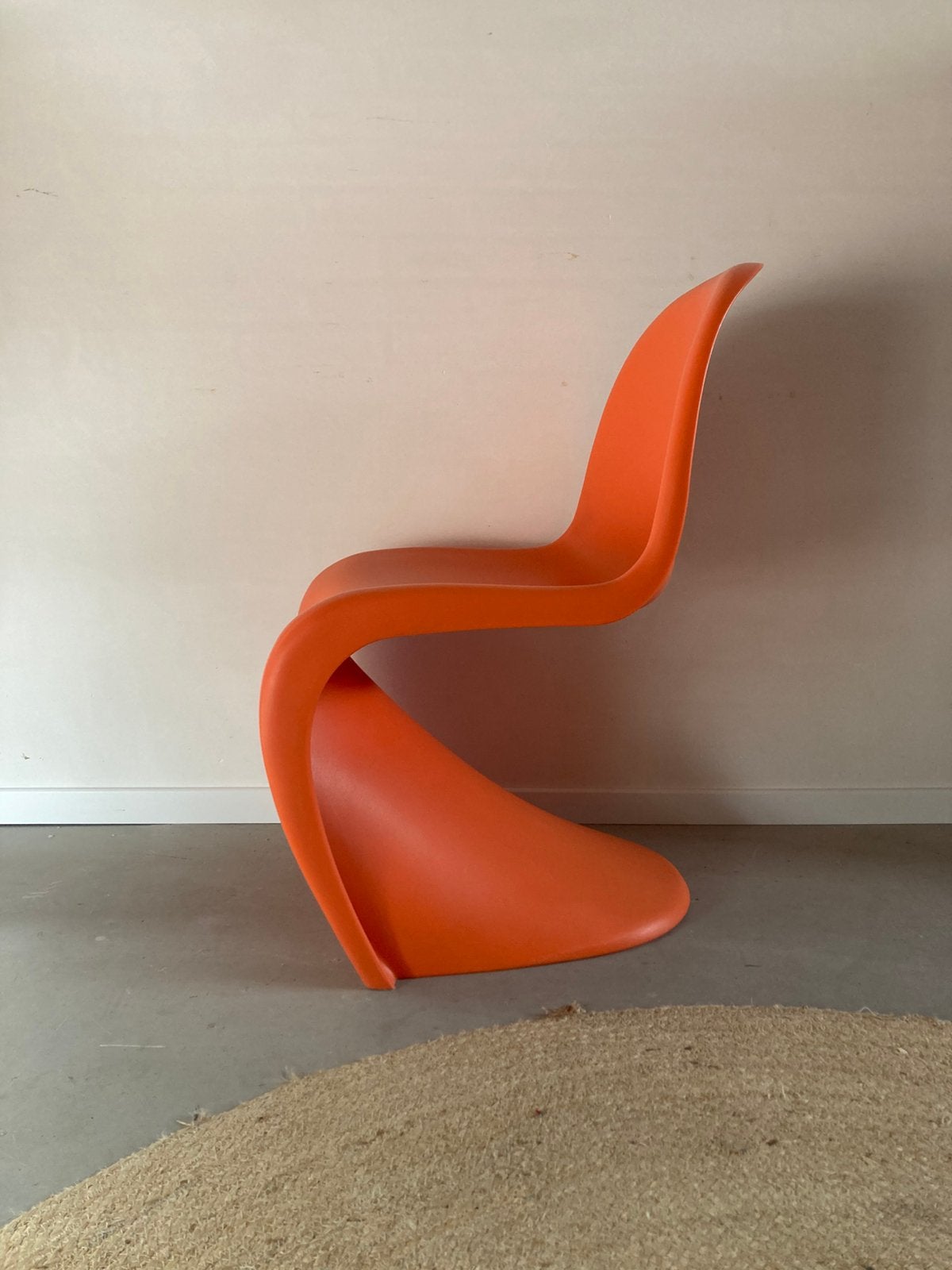 Set van vier oranje Verner Panton stoelen, Kunststof, Gebruikt, Overige kleuren, Vier