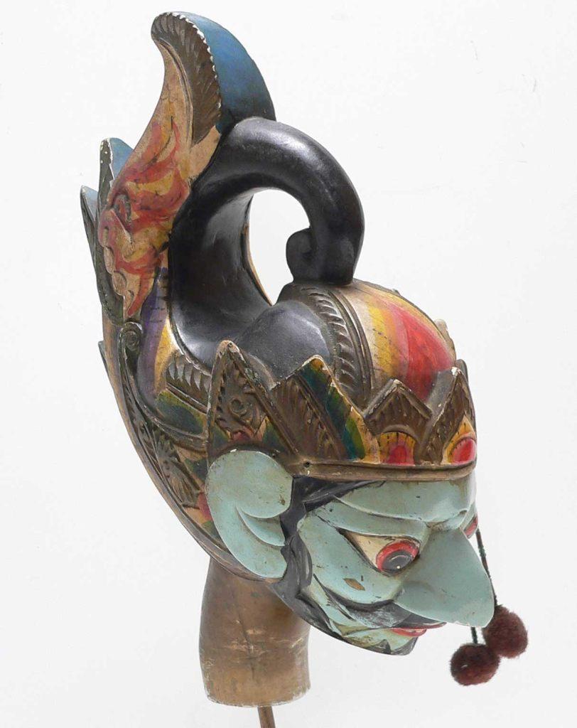 Hoofd Wayang WO2 kunst Indie Indonesie beeld wajang pop java, Antiek en Kunst, Ophalen of Verzenden