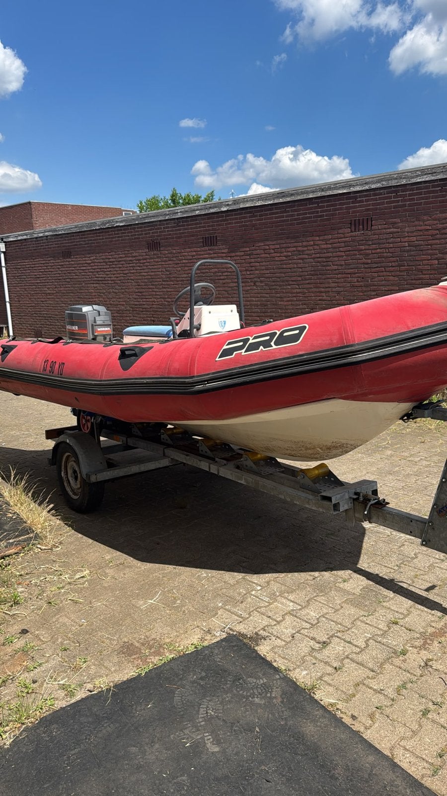 Zodiac Pro RIB met Mariner 60 PK buitenboordmotor en trailer, Zodiac, Ophalen, Polyester/glasvezel, Gebruikt