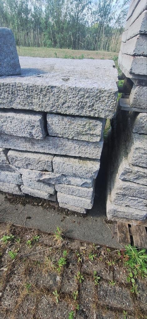 66 Granieten Opsluitbanden 100x20 cm - Gebruikt, Tuin en Terras, Ophalen, Natuursteen, Minder dan 5 m², Overige typen