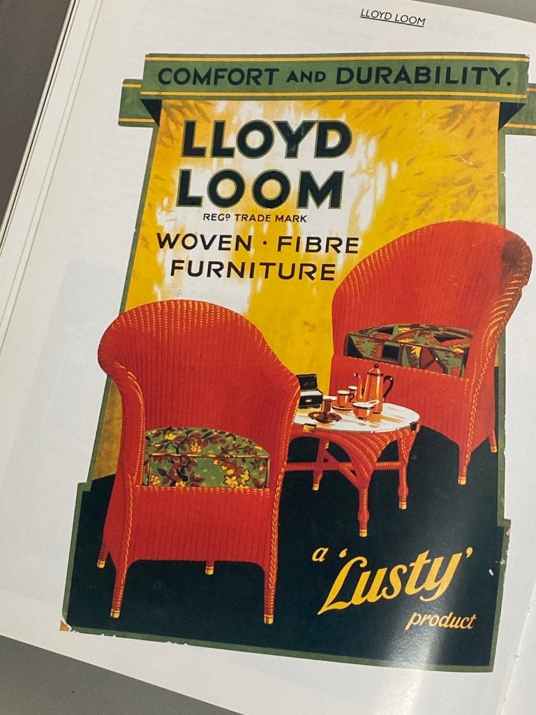Lloyd Loom - meubels van gevlochten vezels, Ophalen of Verzenden, Zo goed als nieuw, Bruin, Vijf, Zes of meer stoelen