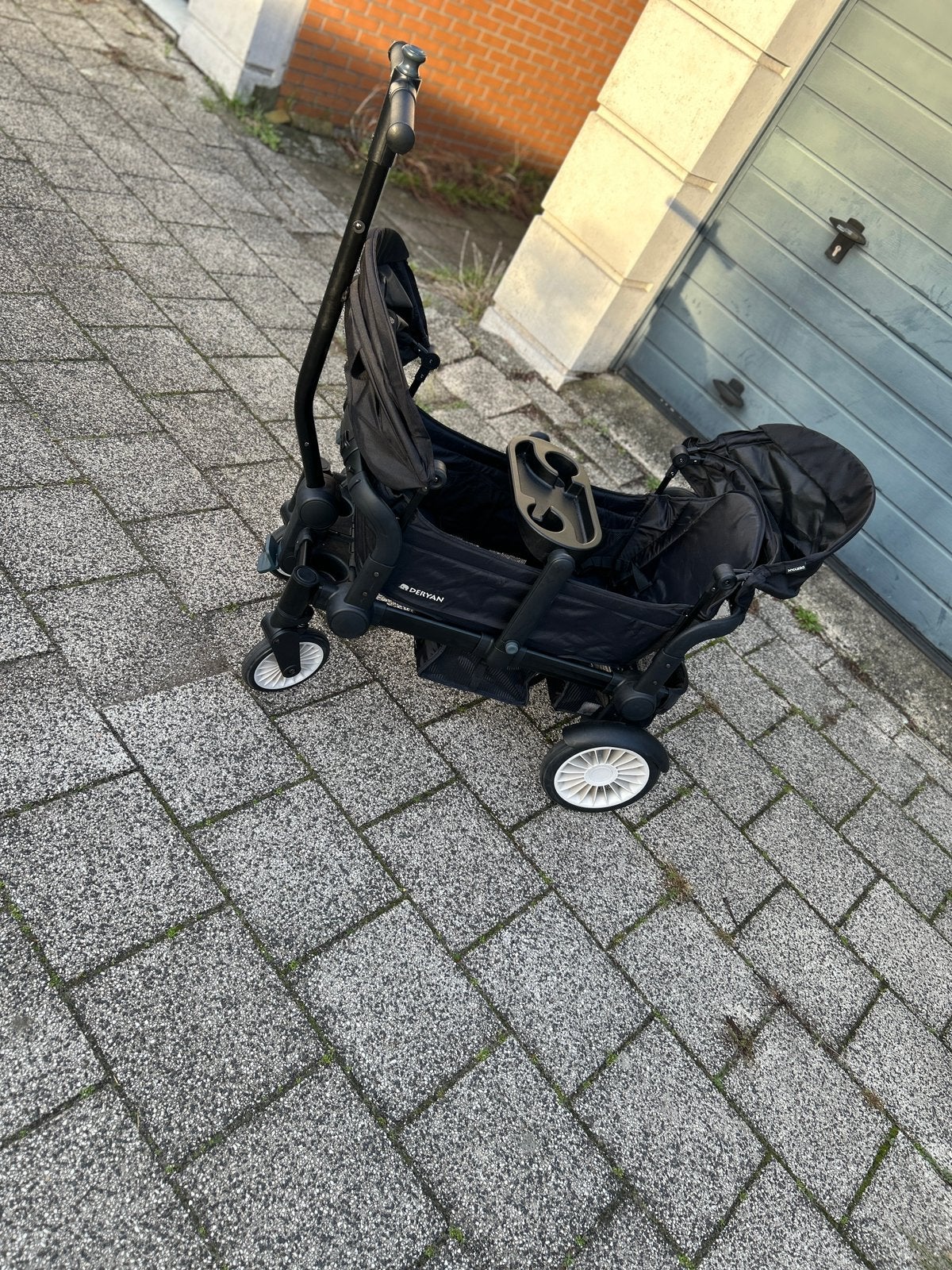 Deryan Duowagen/Bolderkar - Zwart, Duowagen, Zo goed als nieuw, Ophalen, Kinderwagen