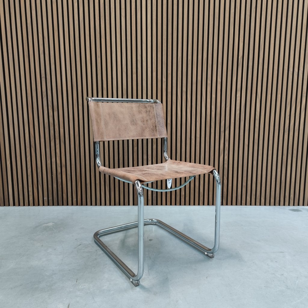 Thonet S 33 Buffalo leather dining chair, Ophalen of Verzenden