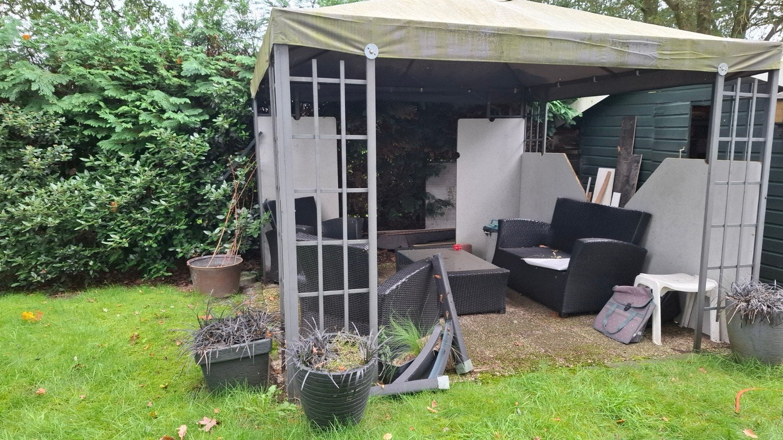 Gebruikt paviljoen voor tuin of terras, Opvouwbaar, Zo goed als nieuw, 4 tot 6 meter, Minder dan 5 meter