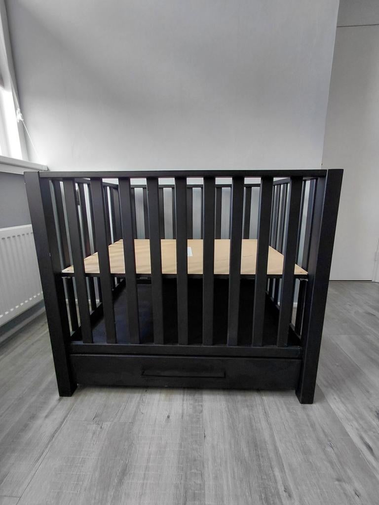 Kinderbox met lade en 2 hoogtes - Zwart MDF, Ophalen