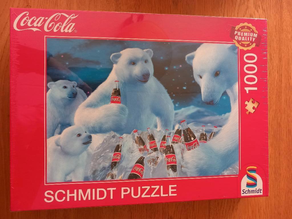 Schmidt puzzel Coca Cola IJsberen 1000 stukjes NIEUW, Hobby en Vrije tijd, Denksport en Puzzels, Ophalen of Verzenden, 500 t/m 1500 stukjes