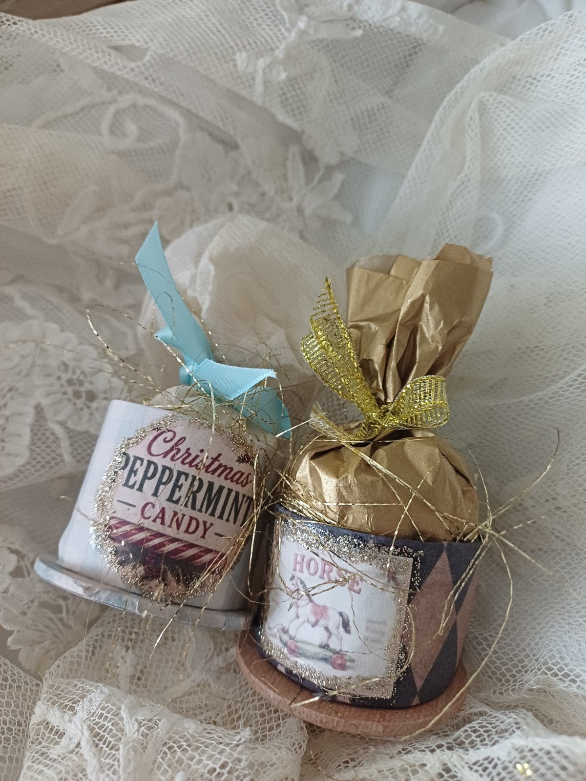 Handgemaakte candy container, kerst, Ophalen of Verzenden