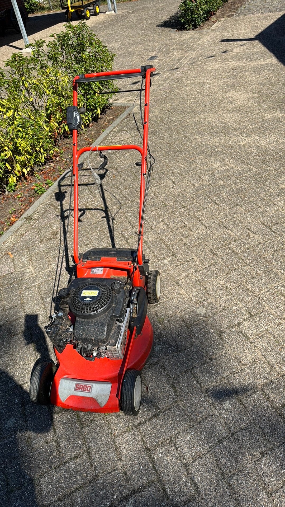 Sabo 47A Economy zelfrijdend, Ophalen, Cirkelmaaier, Gebruikt, Benzine-grasmaaier