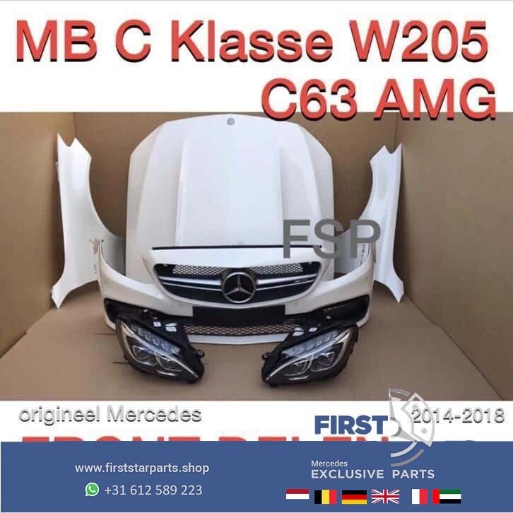 W205 C63 AMG Voorbumper Motorkap Koplampen Front onderdelen, Auto-onderdelen, Gebruikt, -, Voor, Ophalen of Verzenden