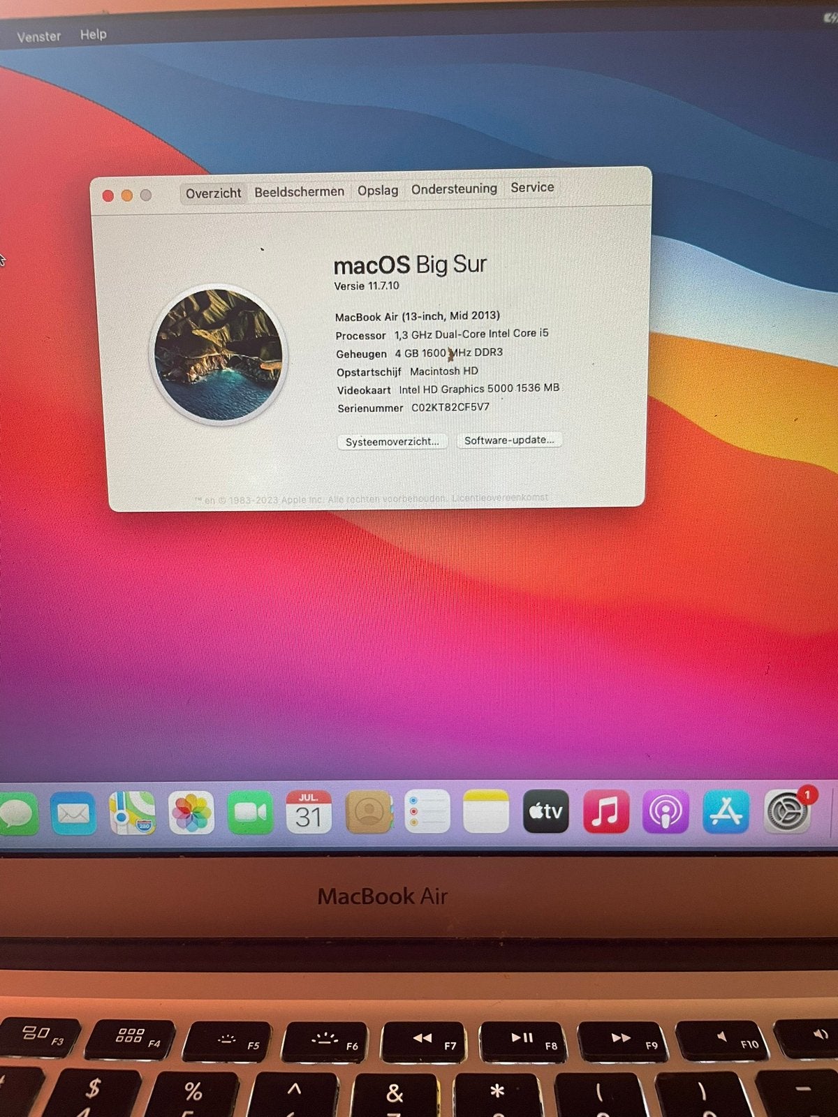 Macbook Air 13inch 2013!, Computers en Software, Apple Macbooks, Ophalen, Zo goed als nieuw