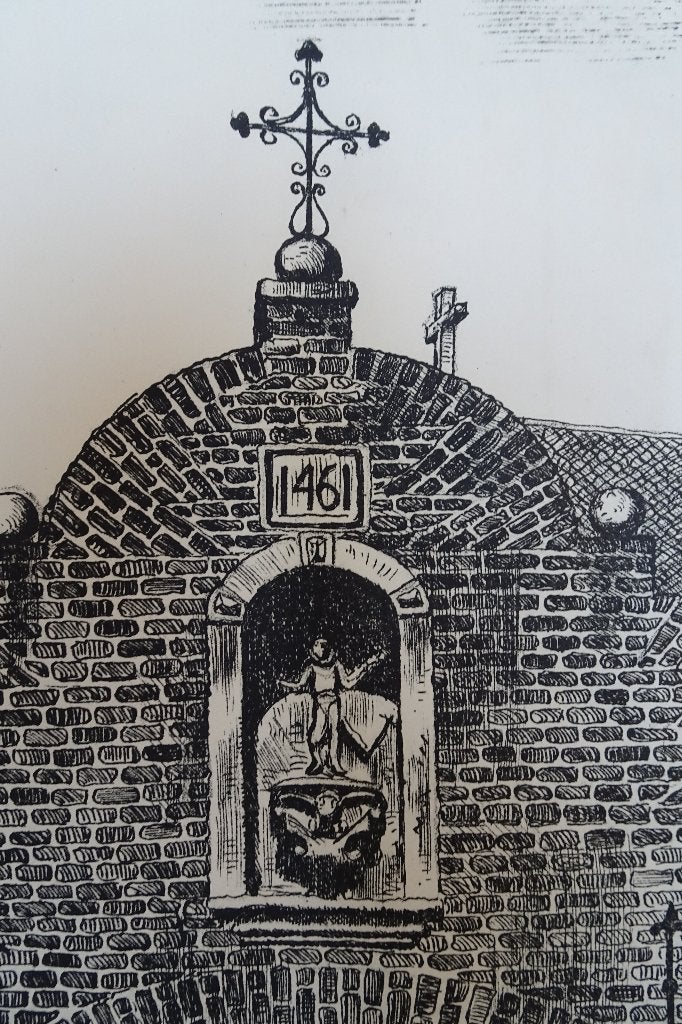 litho poort franciscanenklooster Hieronymus Weert R. Legrand, Antiek en Kunst, Kunst | Litho's en Zeefdrukken, Origineel, Verzenden