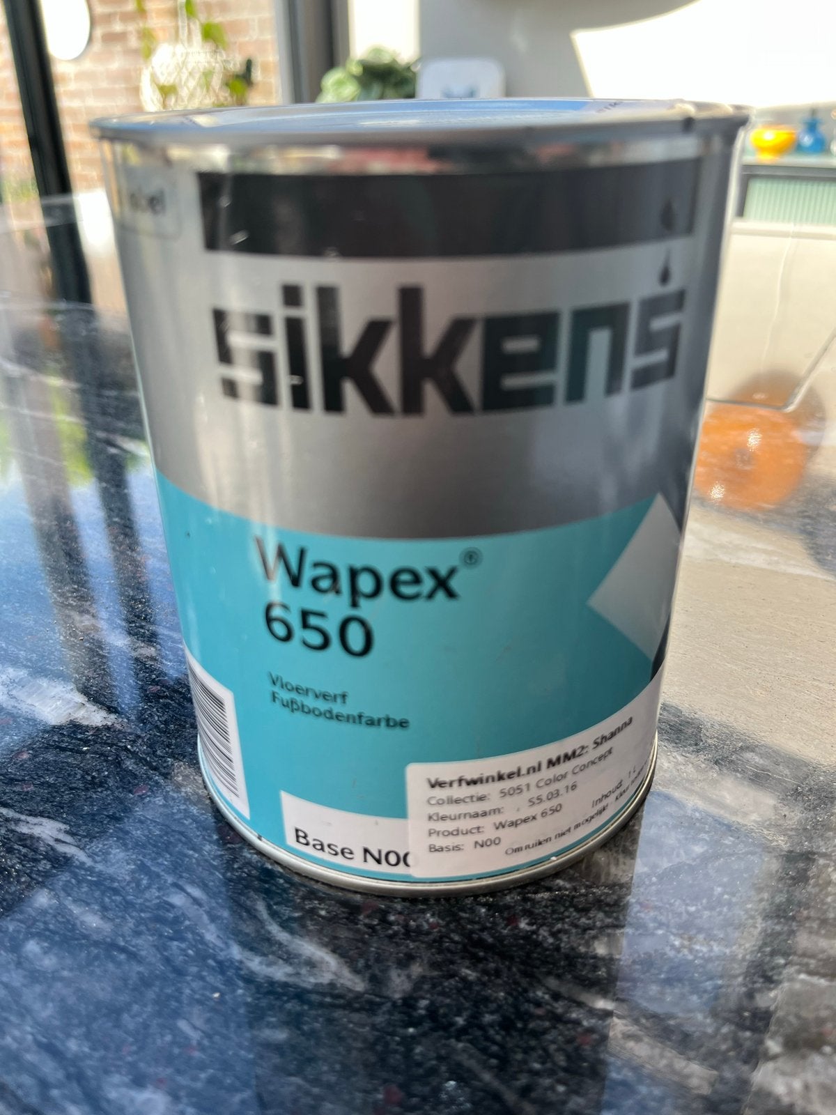 Sikkens Wapex 650 Vloercoating 1L Antraciet, Doe-het-zelf en Verbouw, Gebruikt, Ophalen of Verzenden, Verf, Grijs