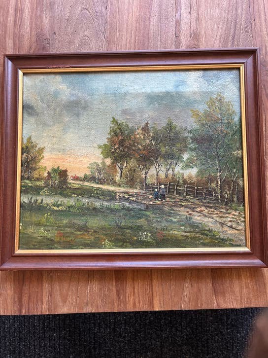 Klassiek Landschap Schilderij - Olieverf op Doek, Ophalen, Doek, Olieverf, Klassiek