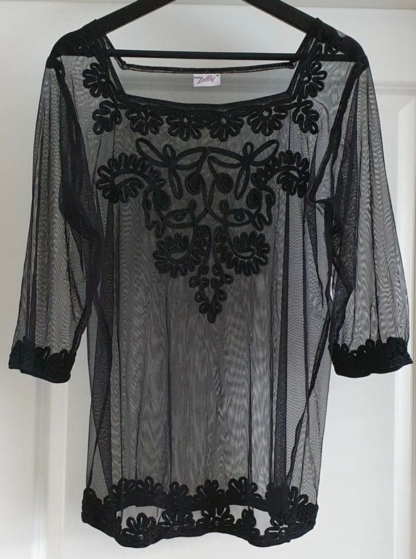 MARIA BELESSI mooie top..mt:40, Maat 38/40 (M), B, Verzenden, Zwart