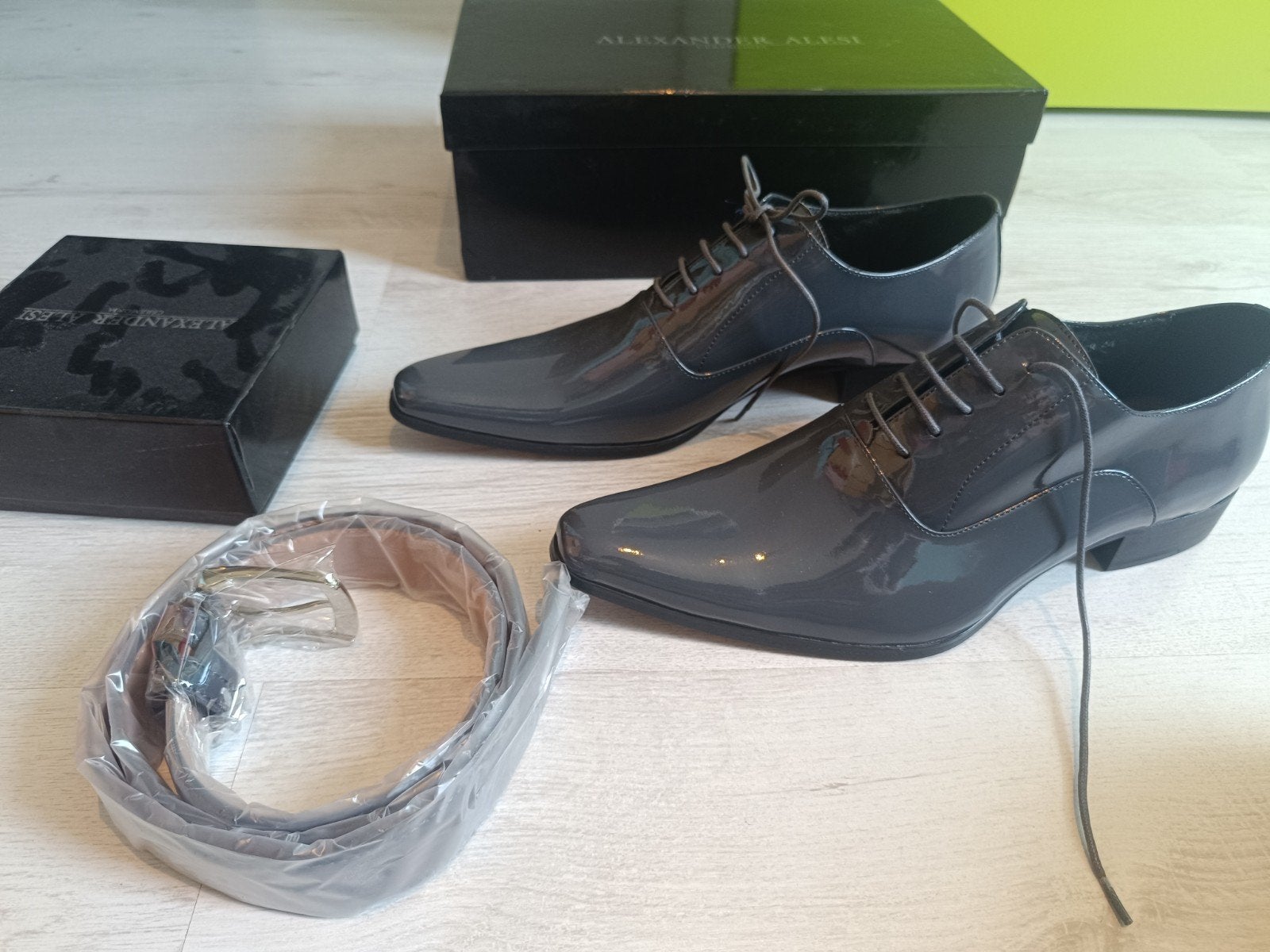 Alexander alesi nette schoenen maat 44 nieuw met riem, Zwart, Nieuw, Ophalen of Verzenden