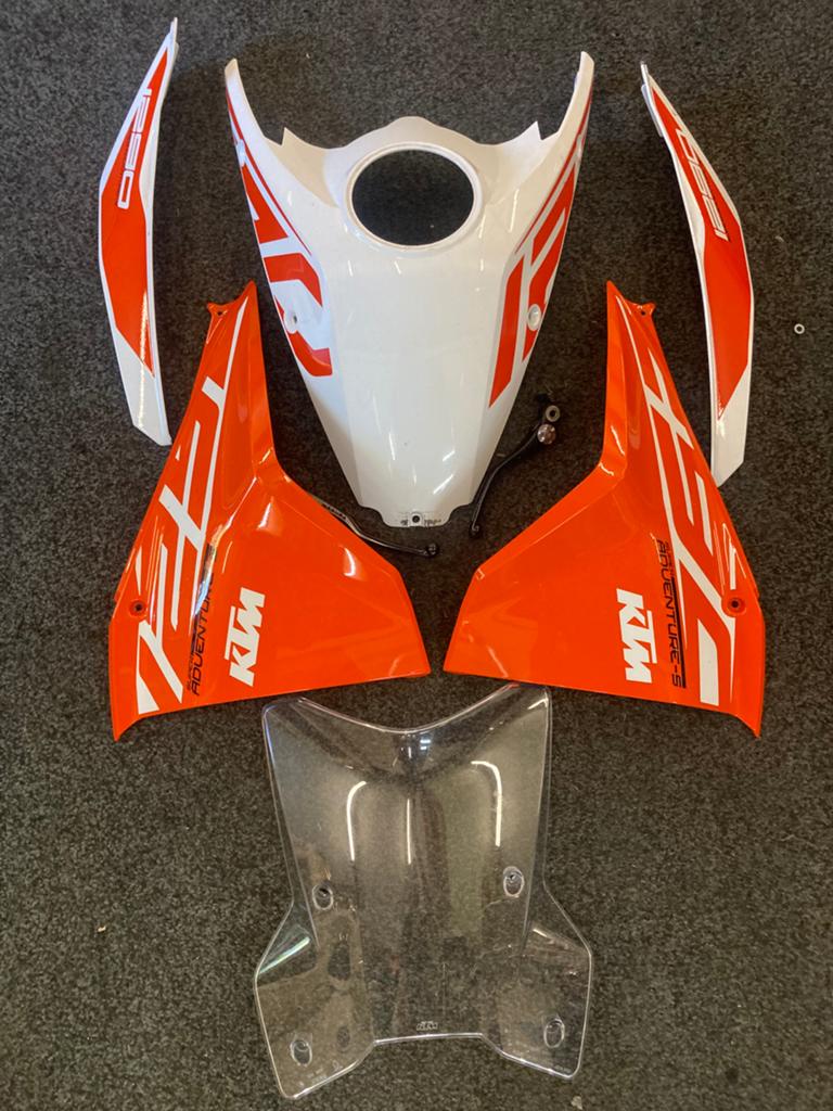 KTM 1290 Super Adventure S Lakdelen Kappenset Wit Oranje, Ophalen of Verzenden, Gebruikt