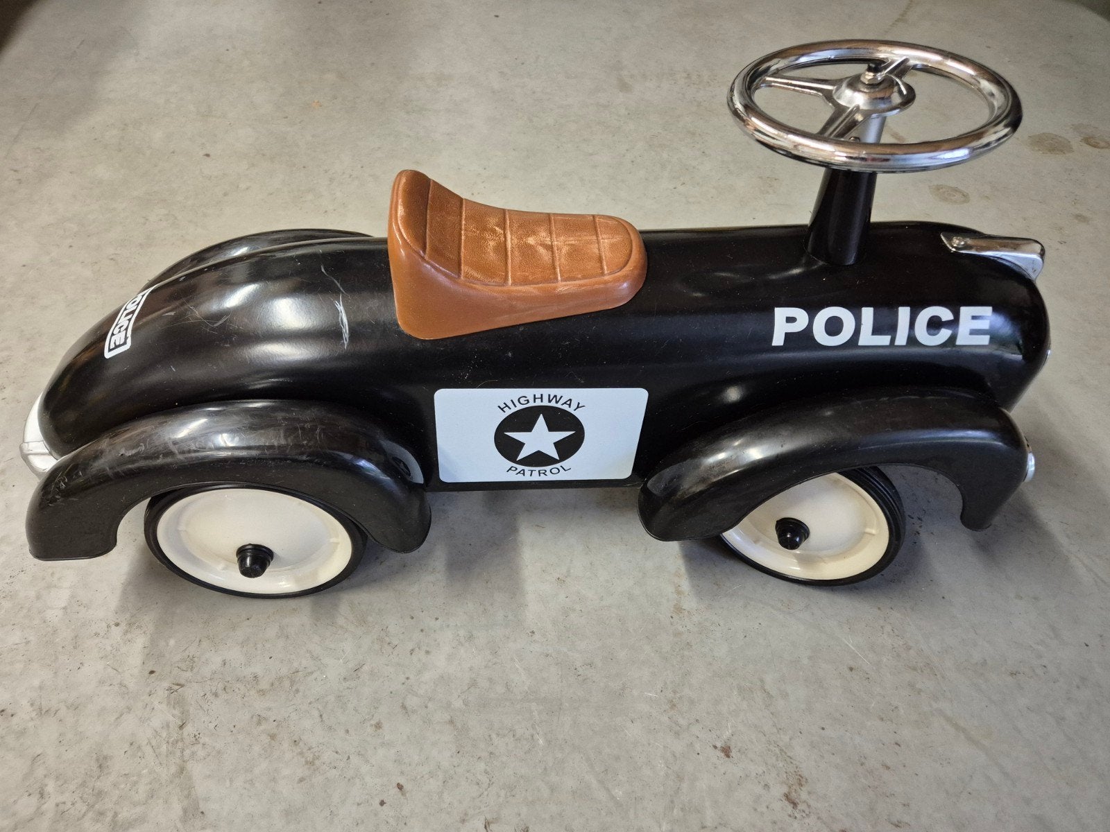 Loopauto Politie Zwart - Retro Stijl, Ophalen, Gebruikt