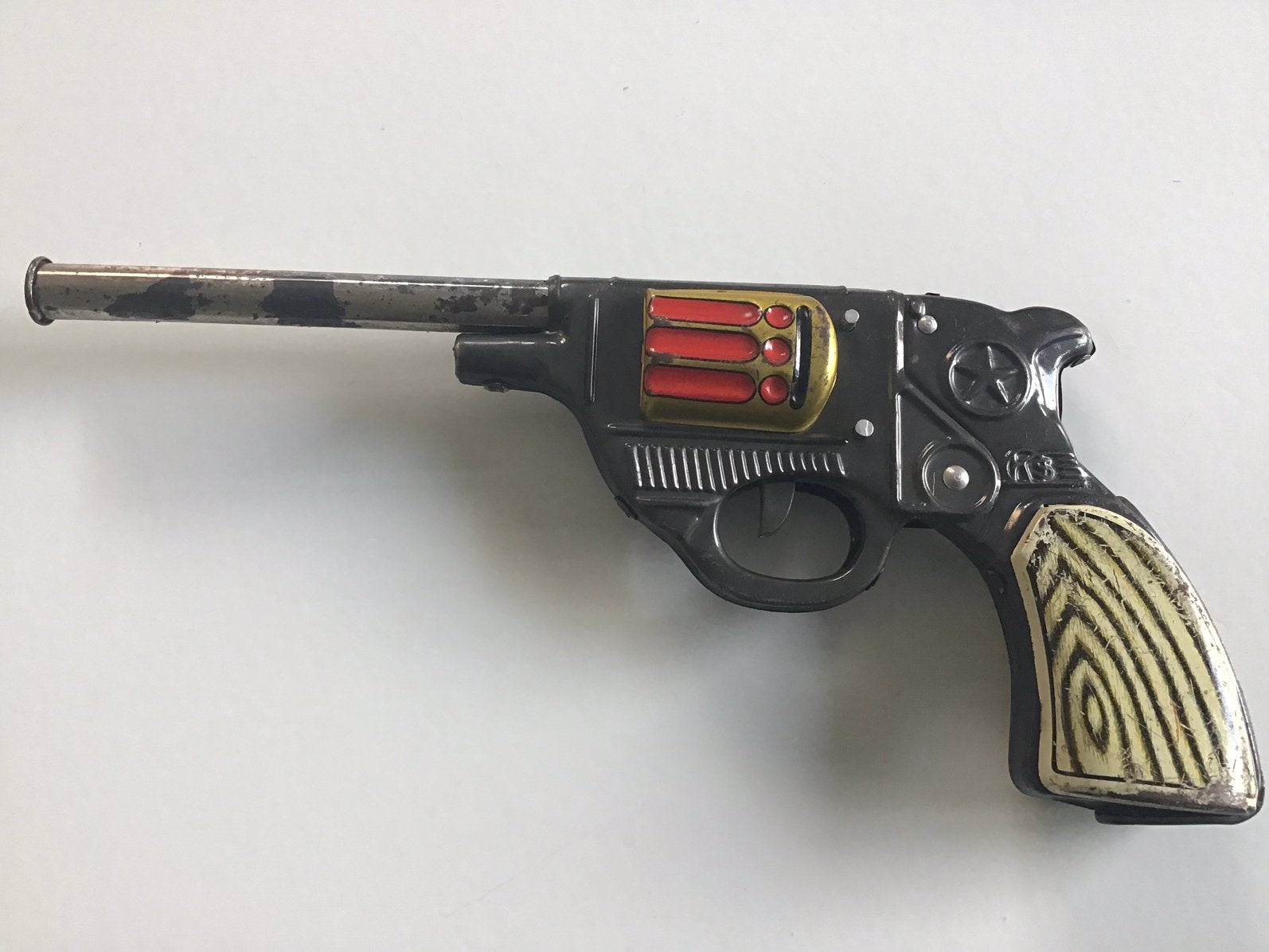 Vintage blikken speelgoed revolver uit de jaren 50-60., Ophalen of Verzenden