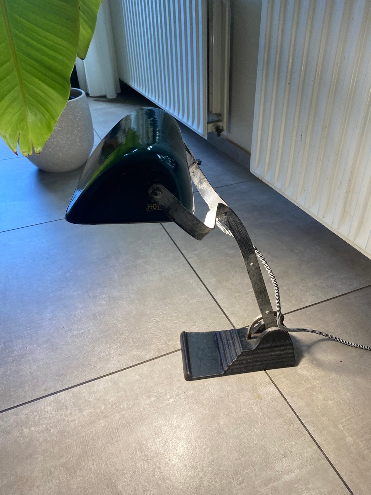 BAUHAUS NOTARIS BUREAULAMP VAN HORAX, 1930S, Gebruikt, Art deco, Groen, Ophalen of Verzenden