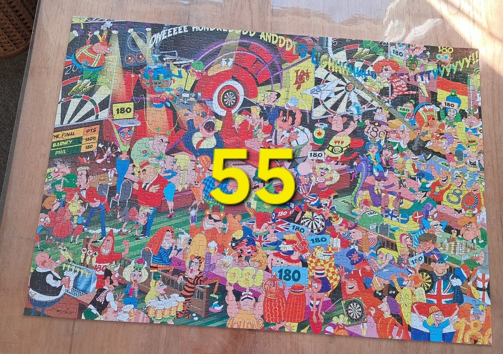 puzzel 1000 stukjes compleet King world darts, Ophalen of Verzenden