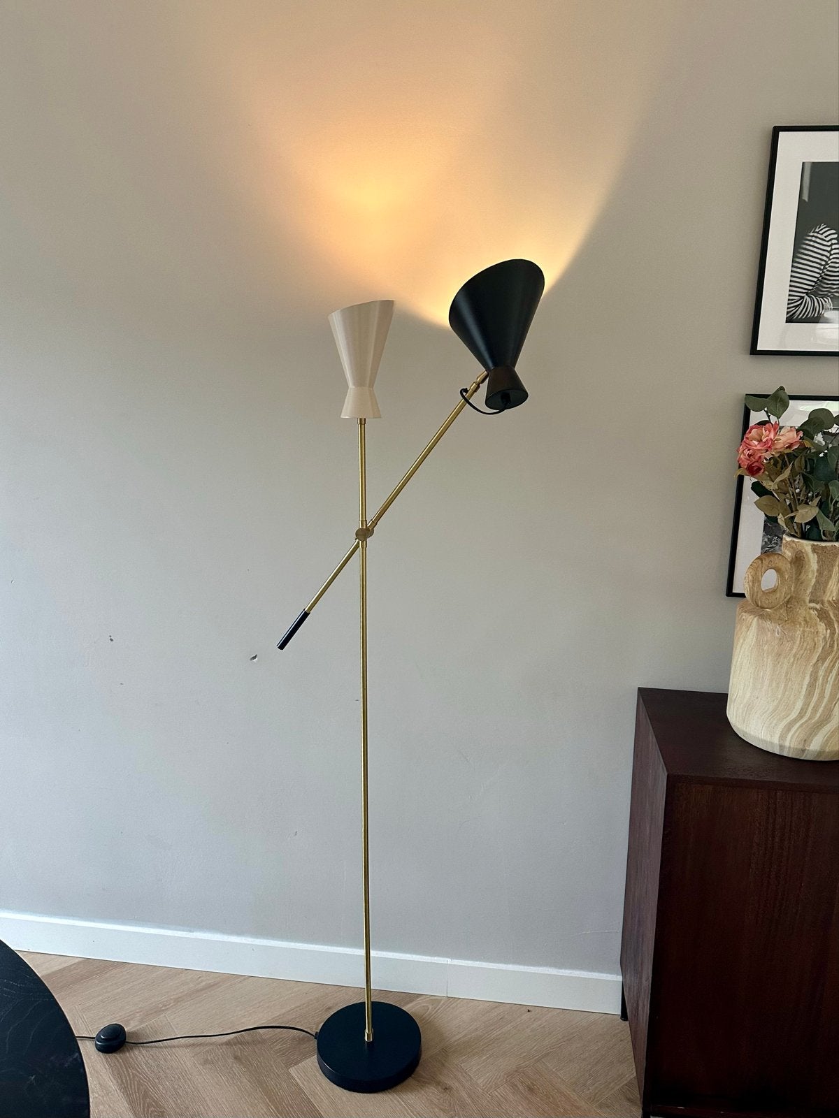 Sissy-Boy Vloerlamp met twee verstelbare kappen, Ophalen, Gebruikt, E14 (klein), Metaal