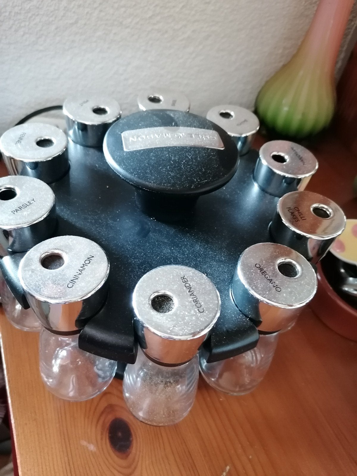Cole & Mason draaibaar kruidenrek met glazen potjes, Ophalen of Verzenden, Overige merken, Glas, Overige typen
