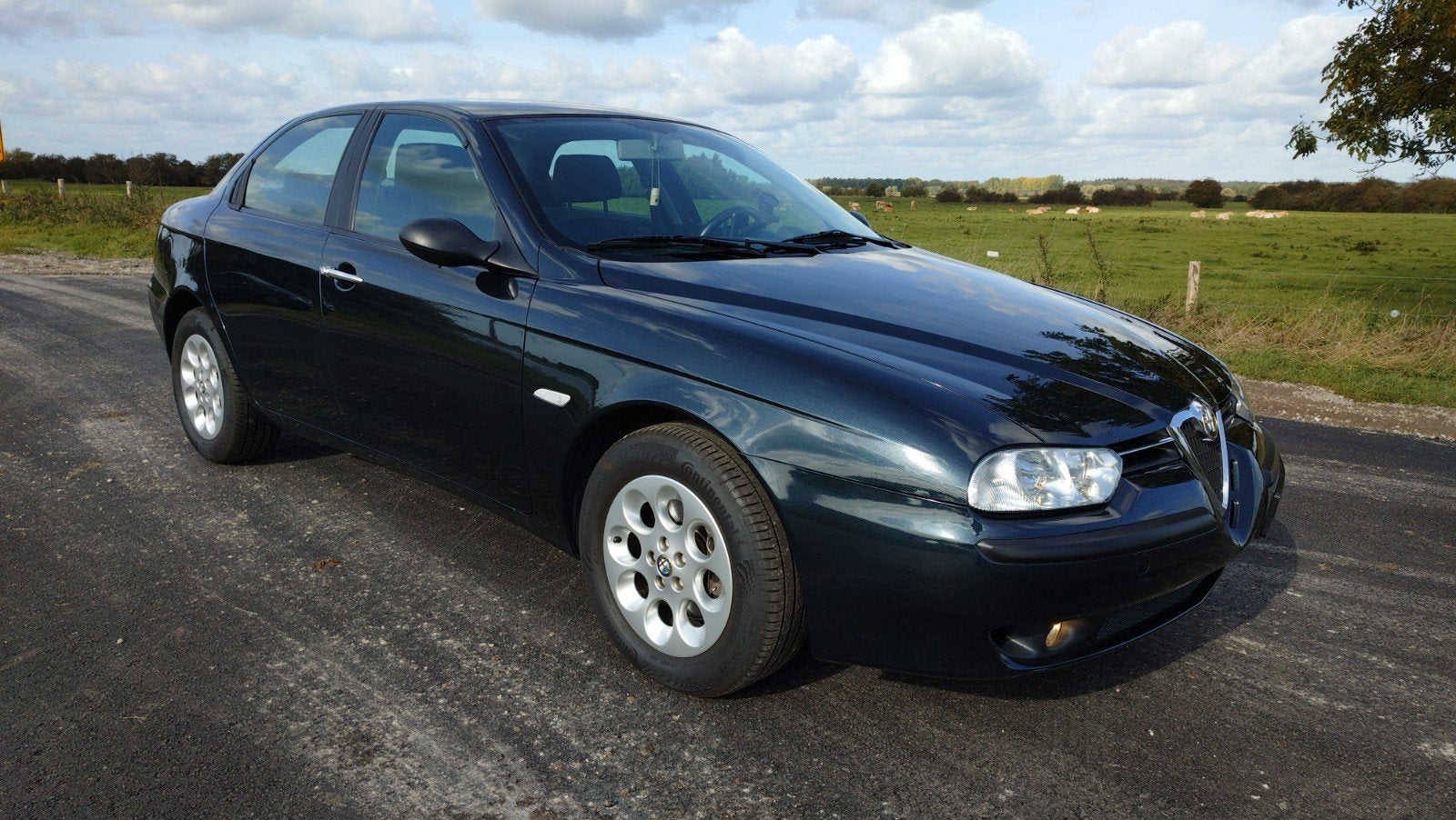 Alfa Romeo 156 2.5 V6 24V Q System 2001 Blue Cosmo, Auto's, Stof, 192 pk, Blauw, Particulier