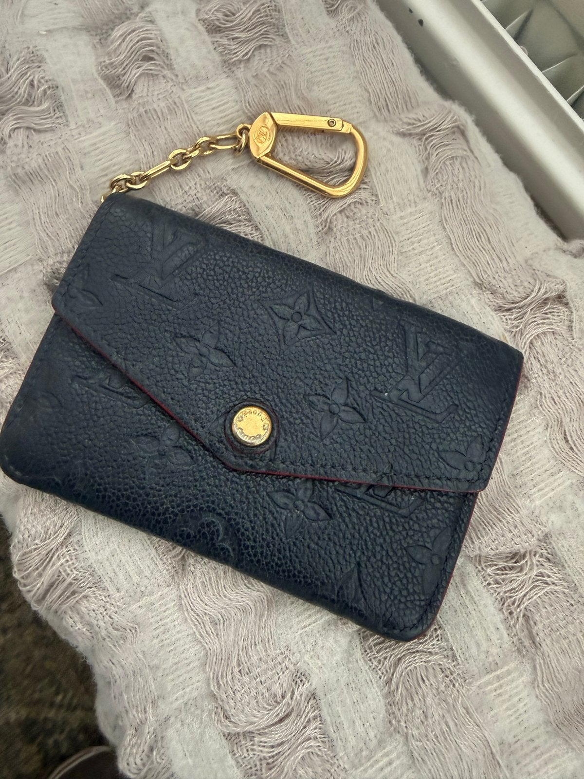 Louis Vuitton Sleuteletui / Portemonnee - Donkerblauw Leer, Overige merken, Gebruikt, Blauw, Ophalen of Verzenden