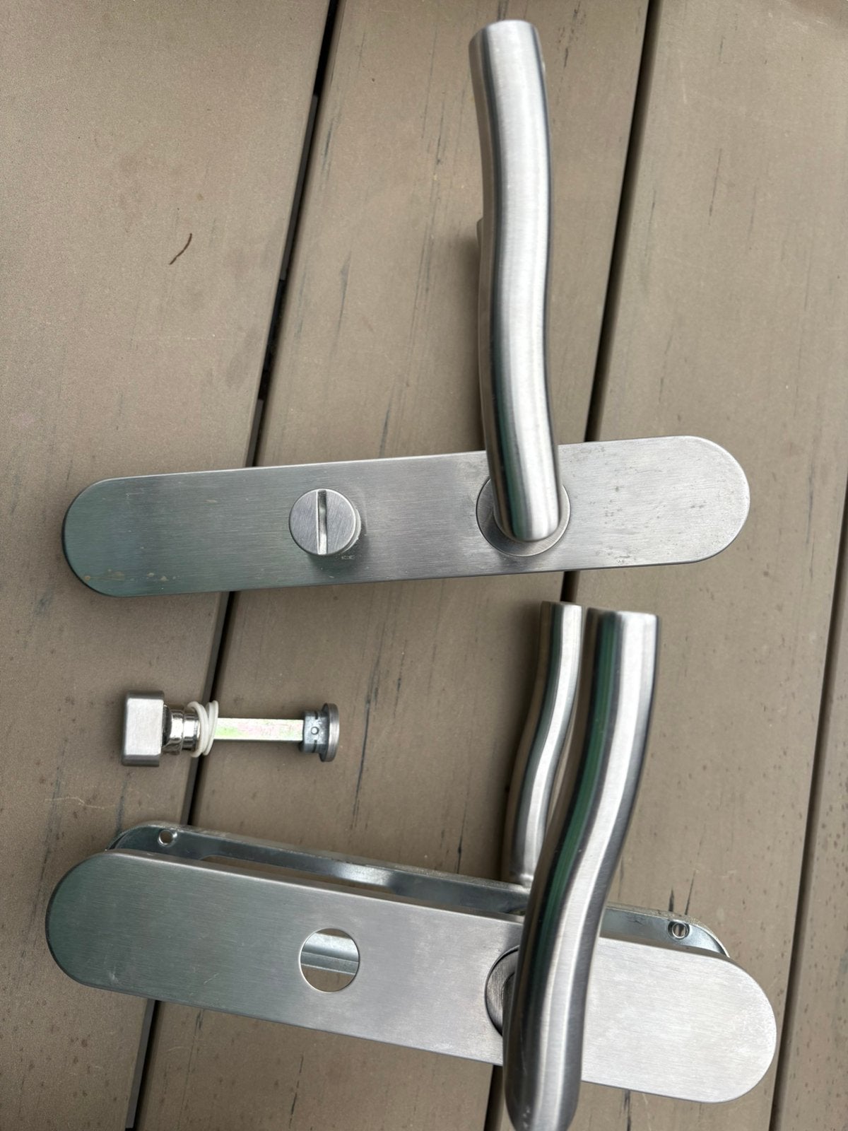Karwei deurkruk deurklink type Kevin WC sluiting 63/8 mm RVS, Ophalen, Nieuw, Rvs, Klink of Kruk