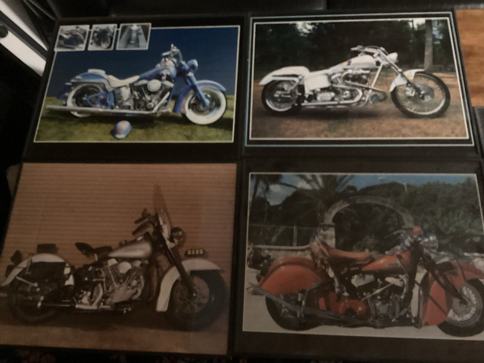 Ingelijste foto's van Harley Davidson - Set van 5, Ophalen, Gebruikt, Minder dan 50 cm, Foto of Poster