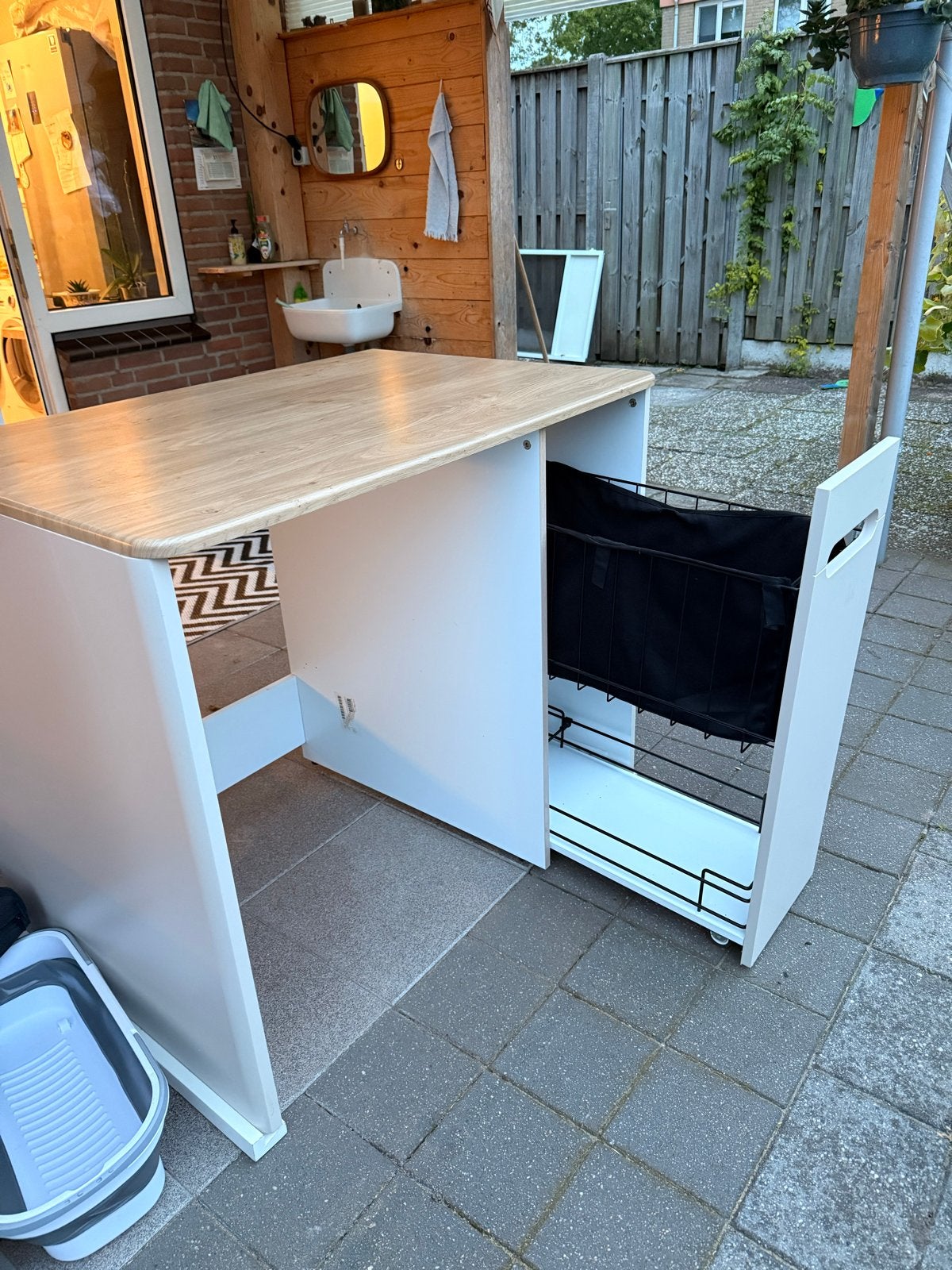 Compacte wasmachine tafel met opbergruimte, Ophalen, Gebruikt