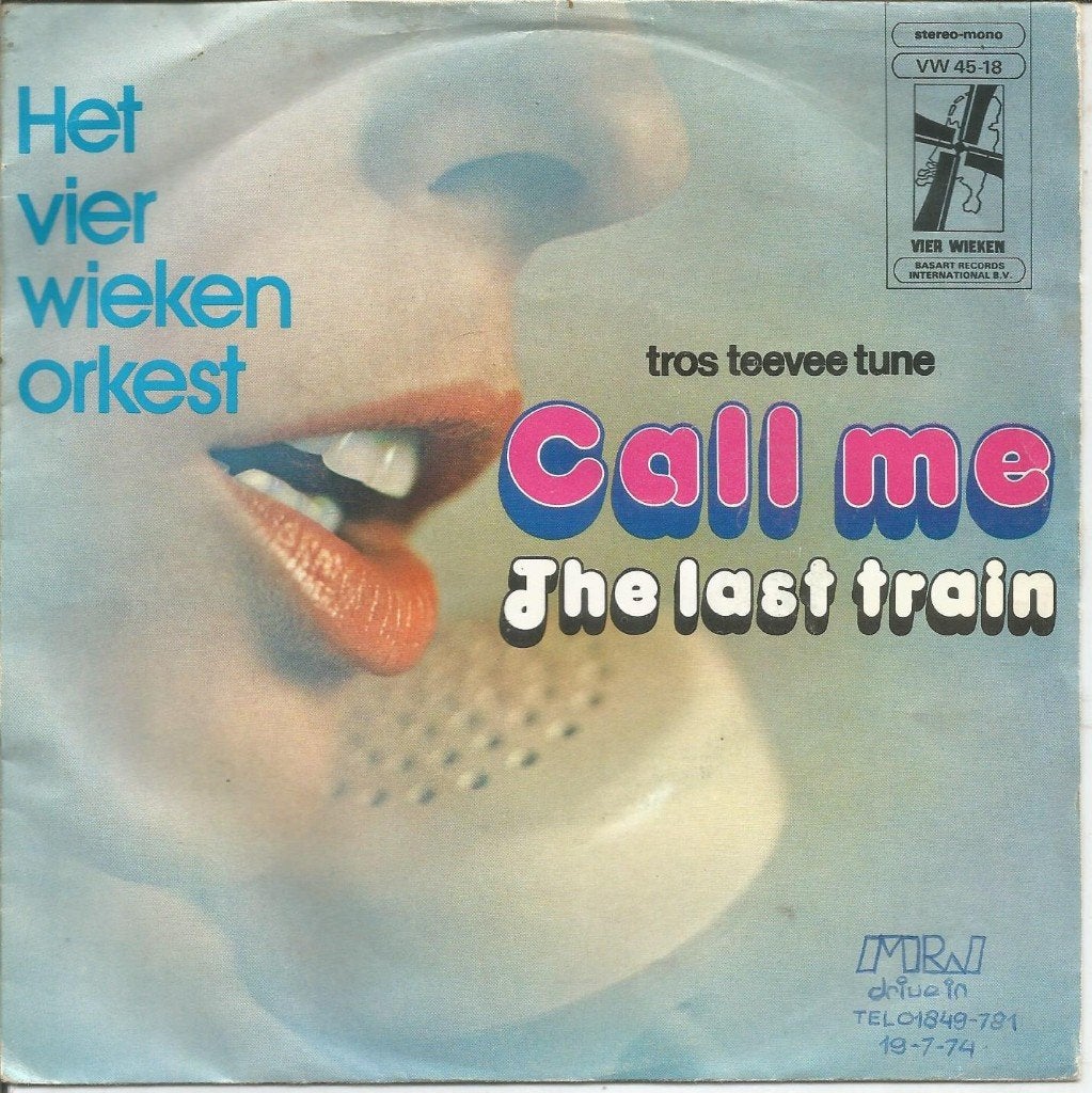 Het Vierwieken Orkest – Call Me (1974), Gebruikt, Fotohoes, 7 inch, Ophalen of Verzenden