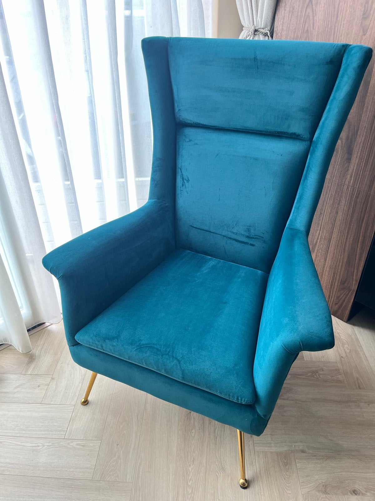 Kare Design Fauteuil Vegas Forever - Petrol/Goud, Ophalen, Minder dan 75 cm, Zo goed als nieuw, 75 tot 100 cm