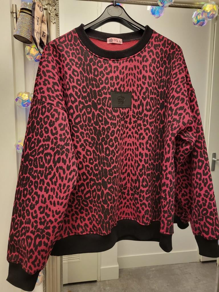 O'LB trui met panterprint, Ophalen of Verzenden, Maat 46/48 (XL) of groter, Zwart