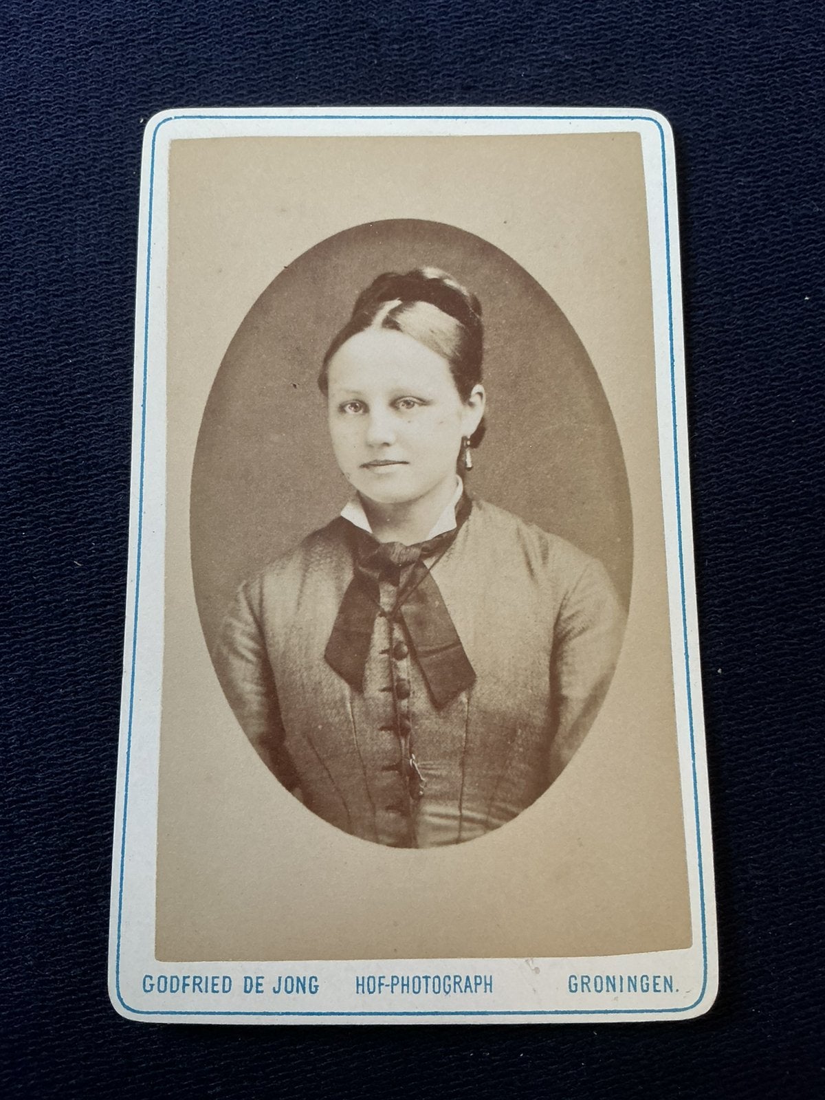 CDV, Dame, GODFRIED DE JONG, GRONINGEN, Carte de Visite, Ophalen of Verzenden, Voor 1940, Gebruikt, Foto