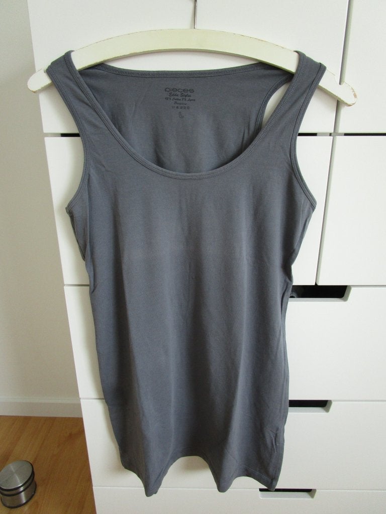Pieces - grijze tank top Edda maat L, Maat 42/44 (L), Ophalen of Verzenden, Zo goed als nieuw, Zonder mouw