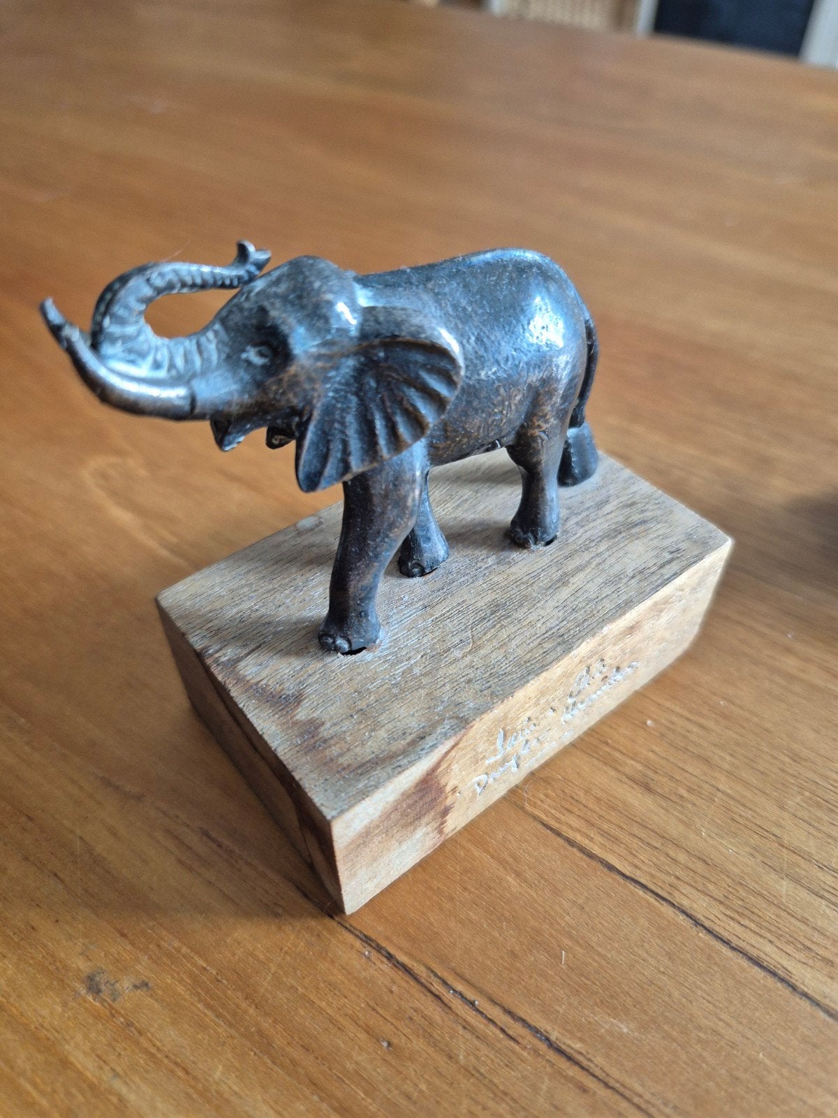 WNF beeldje olifant op houten sokkel, Verzamelen, Ophalen of Verzenden, Gebruikt, Dier