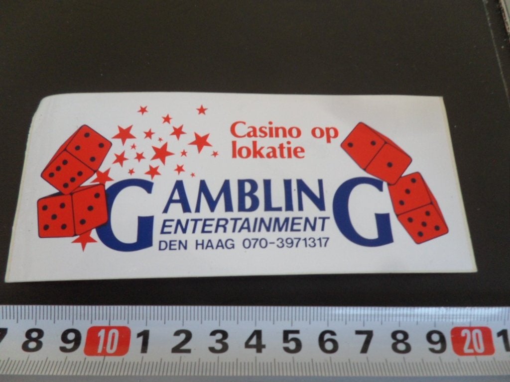 sticker Den Haag Casino op lokatie GAMBLING entertainment *, Ophalen of Verzenden, Zo goed als nieuw