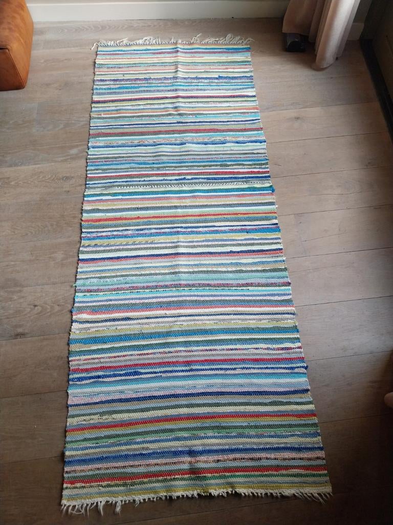 Zweeds vloerkleed/loper/voddenkleed, Gebruikt, Scandinavisch, Rechthoekig, 50 tot 100 cm