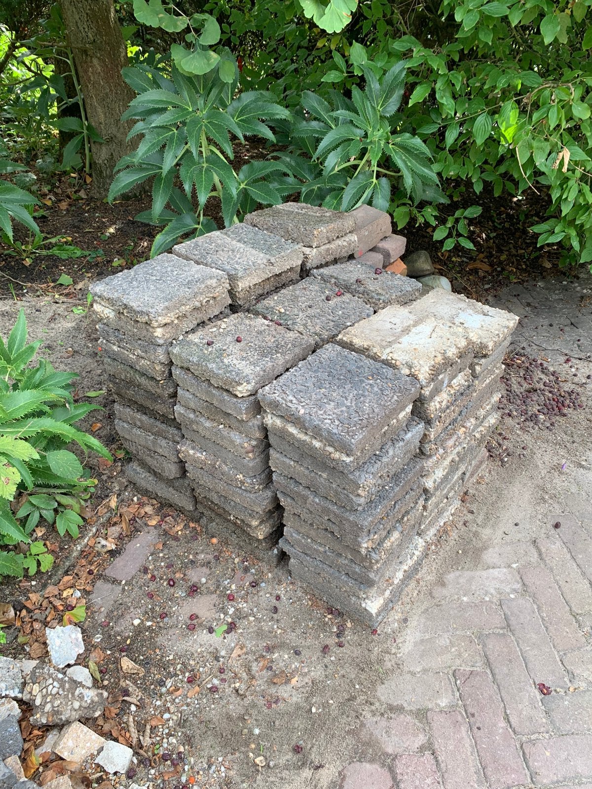 20 x 20 tegels - gratis af te halen, Ophalen of Verzenden, Gebruikt, Beton, Terrastegels
