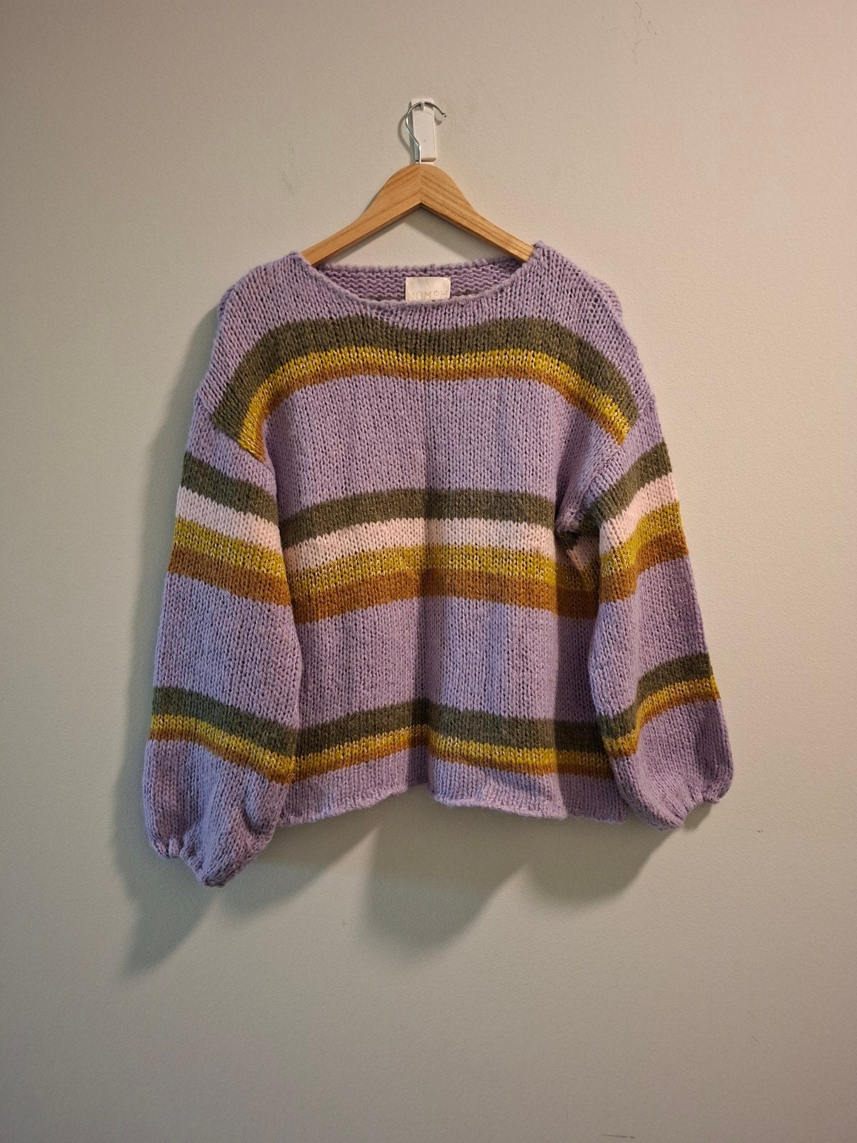 Nümph Lila Trui met Wijde Mouwen en Alpaca Wol - Maat S, Paars, Nümph, Ophalen of Verzenden, Zo goed als nieuw