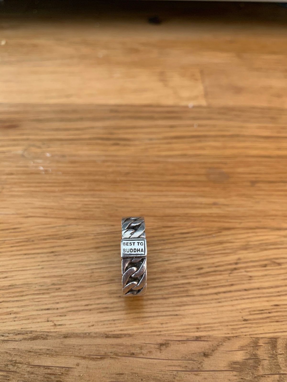 Best to Buddha ring maat 56, zilveren schakelring, 18 tot 19, Gebruikt, Ophalen of Verzenden, Dame of Heer