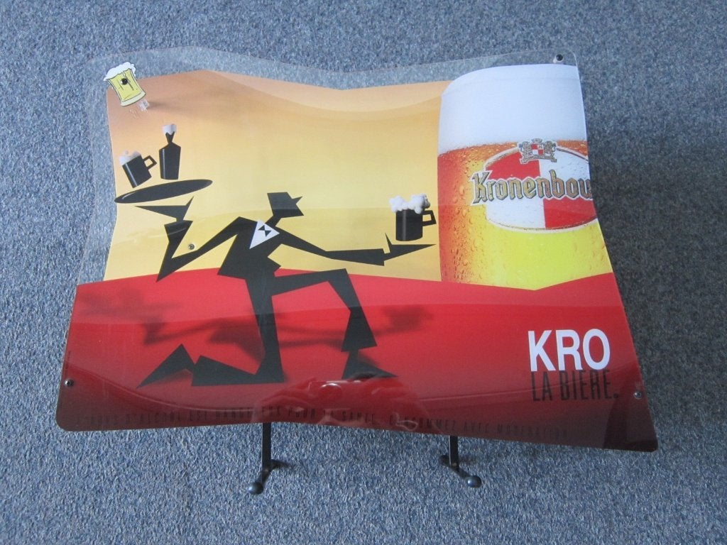 KRONENBOURG BIER NEON LICHTRECLAME, Verzamelen, Biermerken, Ophalen, Gebruikt, Overige typen, Overige merken