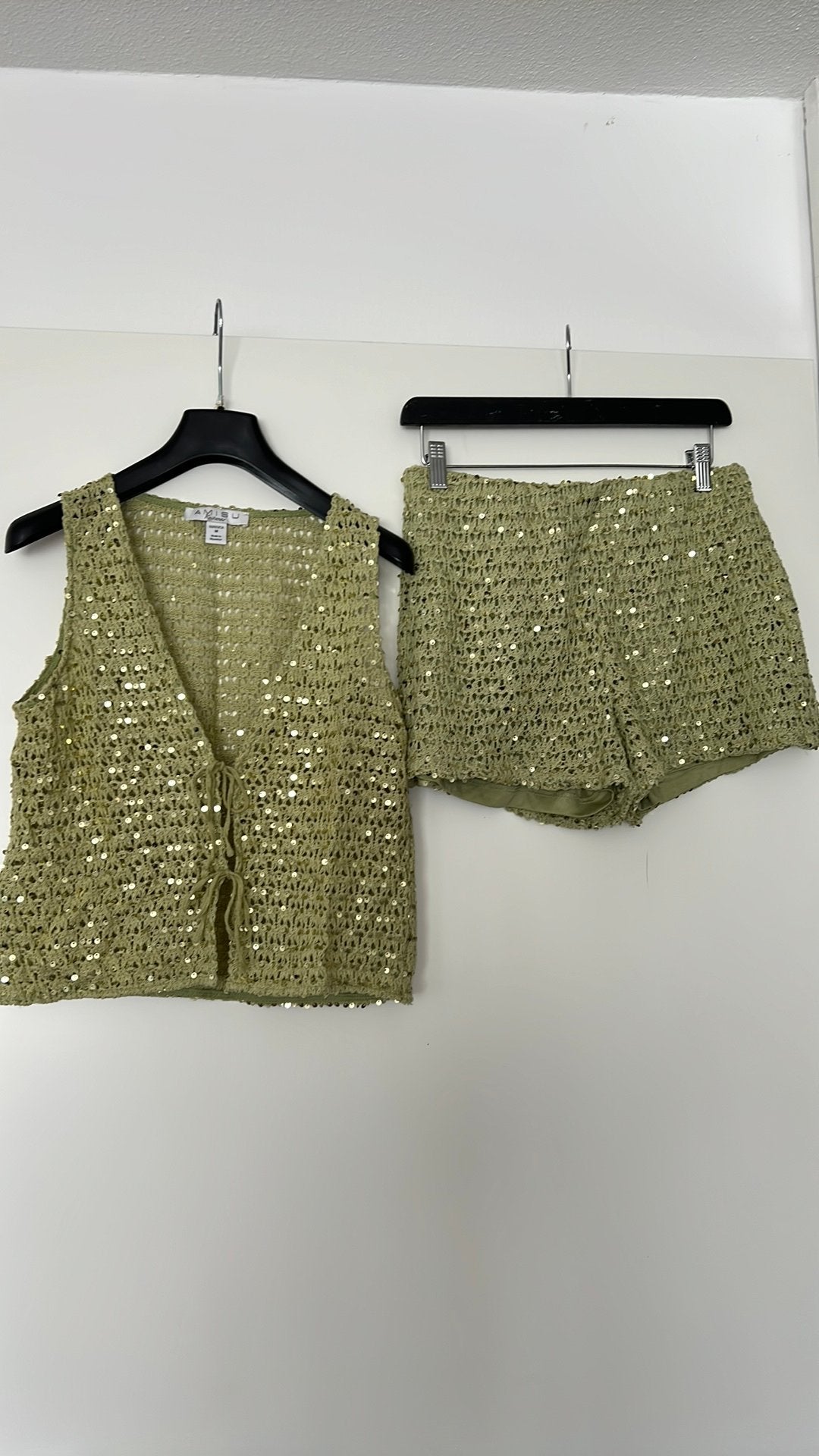 Gebreid strand setje groen S, Kleding | Dames, Jumpsuits, Ophalen of Verzenden, Zo goed als nieuw, Groen