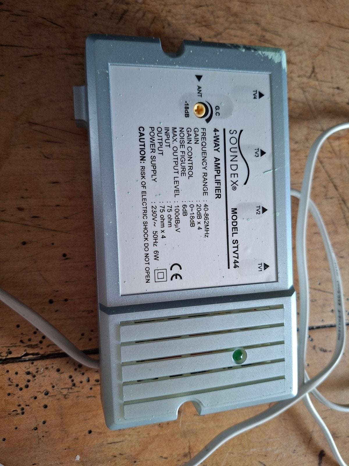 Soundex 4-weg versterker STV744, Overige merken, Ophalen of Verzenden, Minder dan 60 watt, Gebruikt