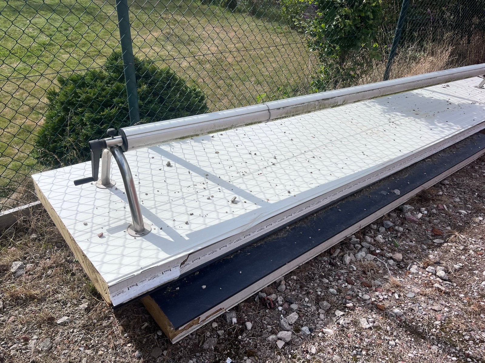 Zwembadafdekking met oprolsysteem, Ophalen, Gebruikt, Overige typen, 400 cm of meer