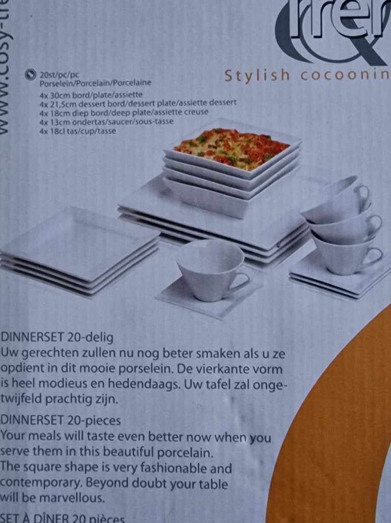 Cosy & Trendy 20-delig Porseleinen Dinnerset, Ophalen, Overige merken, Nieuw, Modern