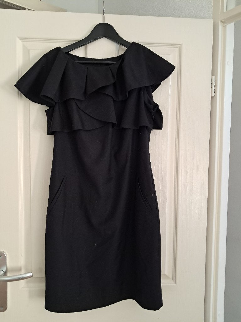 Zwarte jurk, Ted Baker, Maat 38/40 (M), Verzenden, Zwart, Zo goed als nieuw