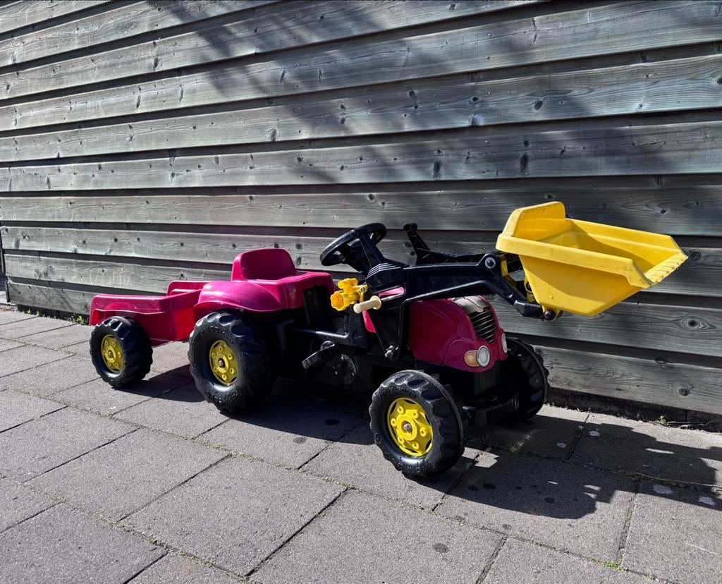 Rolly Toys traptractor met aanhanger en schep, Kinderen en Baby's, Speelgoed | Speelgoedvoertuigen, Gebruikt, Ophalen