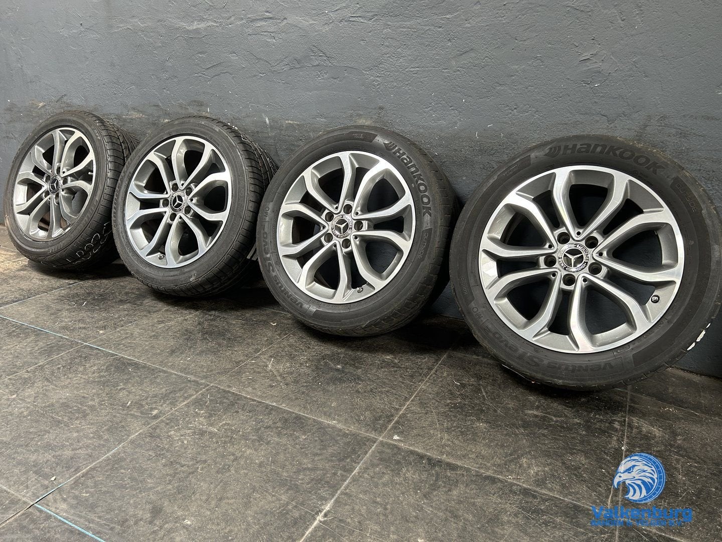 7mm! Originele Mercedes C klasse W205 17 inch breedset antra, Gebruikt, -, -, Banden en Velgen